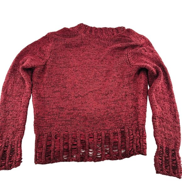 Stamp10 Red Knit Sweater Medium Cotton & Polyester Womens Open Front - Picture 5 of 6